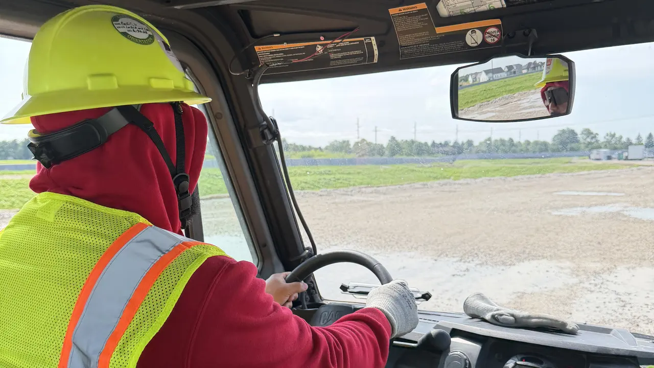 An active site seen from the cab of a Star City Environmental vehicle.